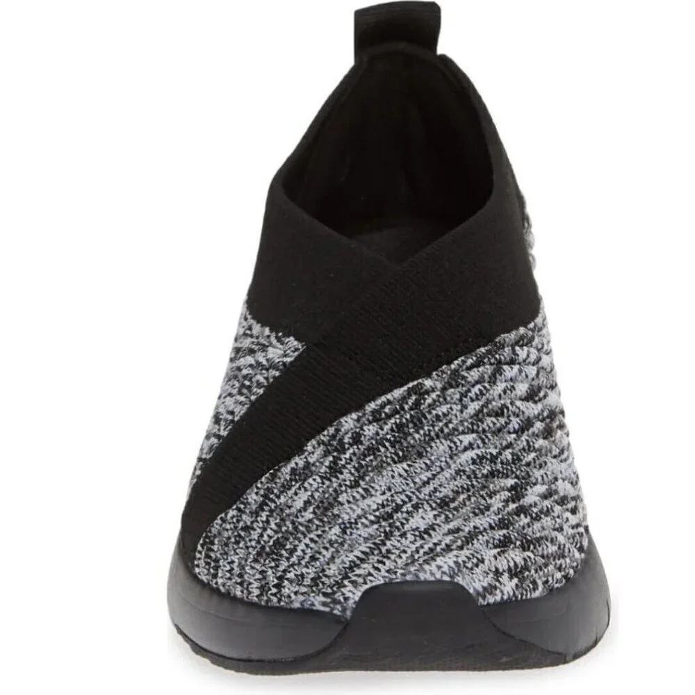 Fitflop Artknit Ballet Shoe Slip On Sneaker Women 5 Gray Black Comfort LIght 36